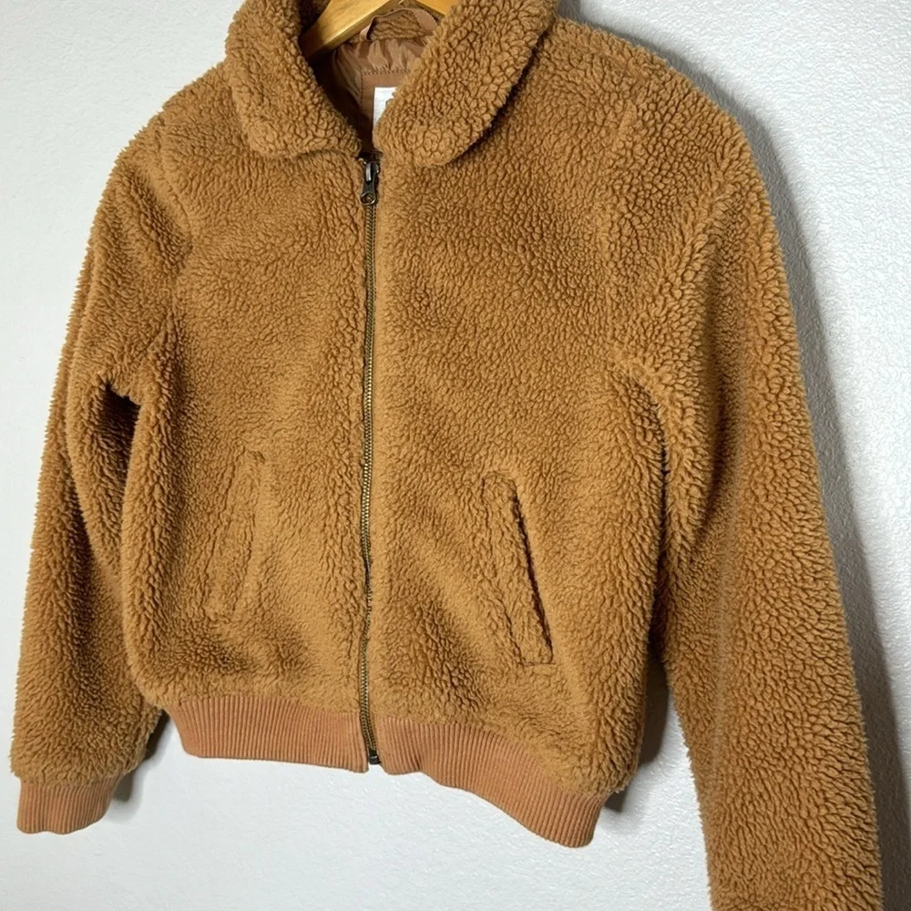 GAP Kids Large Camel Color Sherpa Style Zip Up Jacket